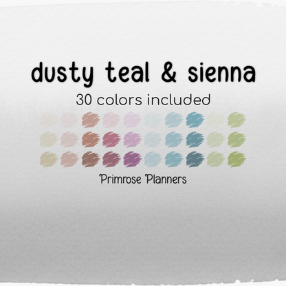 Solid Digital Paper Dusty Teal and Sienna | Boho Desert Palette | Beige, Mauve, Orange, Blue, Green | Plain Background