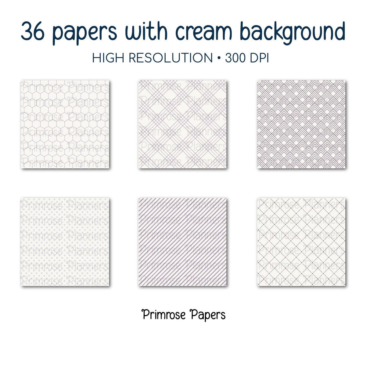 Whimsical Garden Digital Paper Bundle | Minimal Floral, Geometric Patterns | Dusty Lilac, Muted Plum | Fairycore Scrapbook Backgrounds