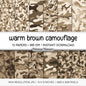 Warm Brown Camouflage Digital Paper, Rustic Western Scrapbook Background (Instant Download)
