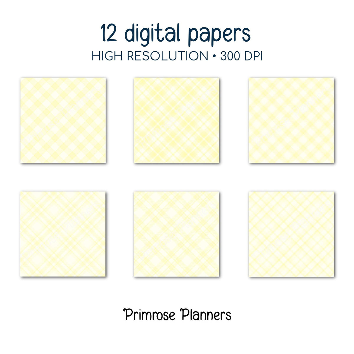Pastel Yellow Plaid, Seamless Digital Paper, Soft Buttercream Tartan, Spring Buffalo Check, Aesthetic Printable Patterns, Commercial Use