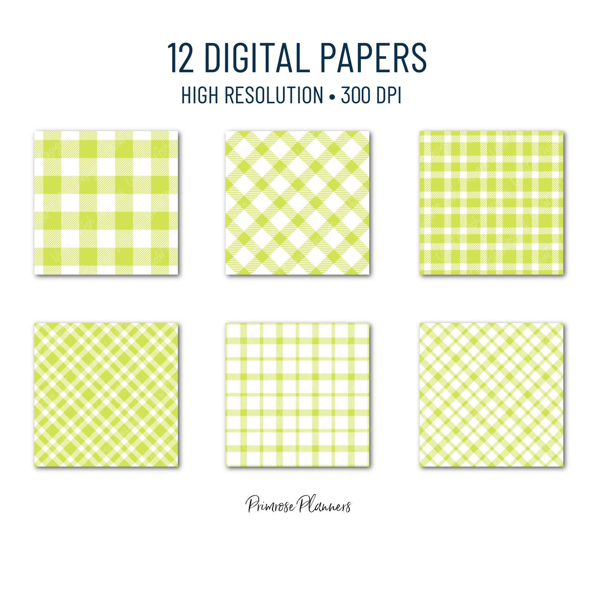 Seamless Fern Green Plaid Digital Paper, Buffalo Check, Nature Tartan Patterns, Spring Botanical Scrapbook, Commercial Use, 300 DPI