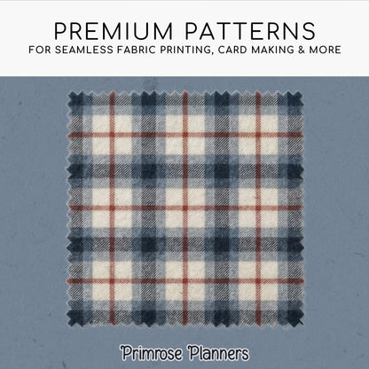 Patriotic Plaid Digital Paper, Red White Navy Blue, Seamless Americana Tartan, Nautical Lake House Patterns, Commercial Use, 300 DPI