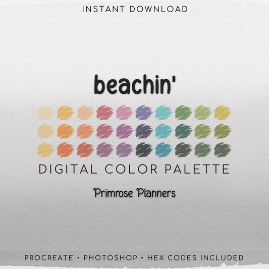 Summer Procreate Color Palette | Bright and Dark Summer Swatches | Vibrant & Moody Tropical Colors for iPad Digital Art | Instant Download