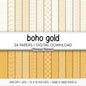 Boho Gold Digital Paper | Minimalist Mustard Yellow & White Patterns | Abstract Organic Shapes | Modern Printable Scrapbook Backgrounds