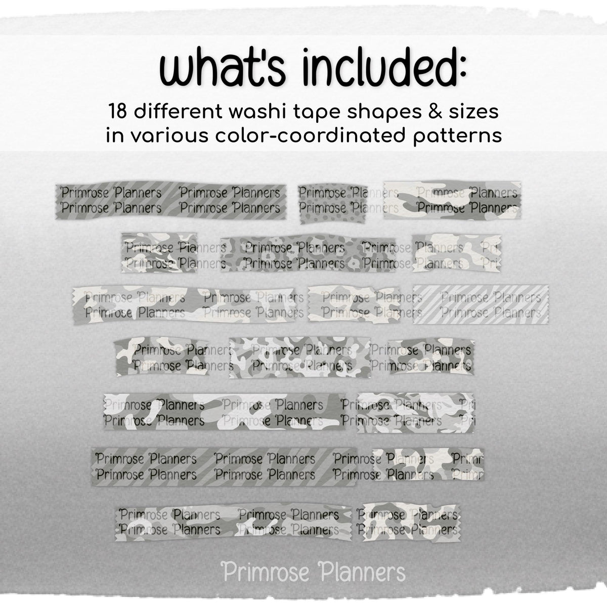 Digital Washi Tape Stickers Neutral Camo & Animal Print GoodNotes
