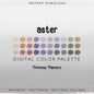 Aster Procreate Palette & Photoshop Swatches | Orange, Purple, Green | Wildflower Fall Floral | Hex Codes | Digital Art