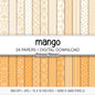 Mango Orange Digital Paper, Minimal Boho Floral Patterns, Tangerine & White Scrapbook Paper, Tropical Summer Background
