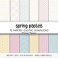Pastel Spring Digital Paper Bundle | Whimsical Floral, Soft Geometric | Buttercup, Blush Peony, Duck Egg | Easter Scrapbook