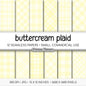 Pastel Yellow Plaid, Seamless Digital Paper, Soft Buttercream Tartan, Spring Buffalo Check, Aesthetic Printable Patterns, Commercial Use
