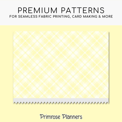 Pastel Yellow Plaid, Seamless Digital Paper, Soft Buttercream Tartan, Spring Buffalo Check, Aesthetic Printable Patterns, Commercial Use