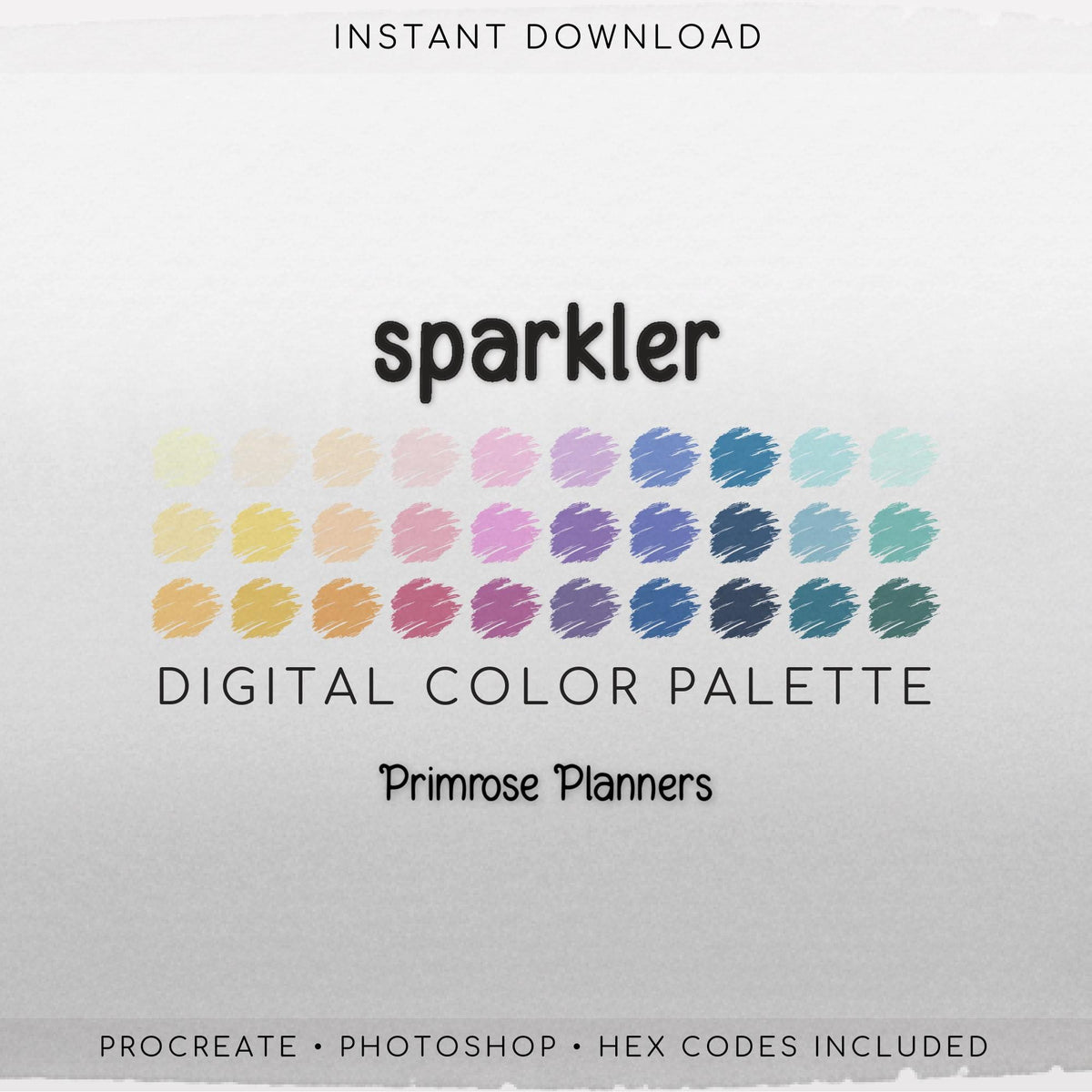 Vibrant Summer Procreate Palette, Bright Beach Color Swatches, Sunshine 30 Color Procreate Tools, Digital Download