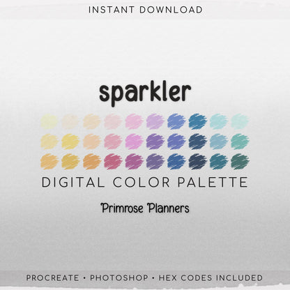 Vibrant Summer Procreate Palette, Bright Beach Color Swatches, Sunshine 30 Color Procreate Tools, Digital Download