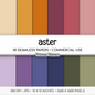 Solid Digital Paper Wild Aster | Autumn Wildflower Palette | Purple, Burnt Orange, Warm Yellow, Blue, Olive Green | Plain Background