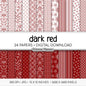 Dark Red Digital Paper | Scandi Botanical & Bold Geometric | Folk Art Floral Printables | Junk Journal Pages