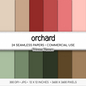 Solid Digital Paper Orchard | Apple Harvest Palette | Red, Blush Pink, Sage Green, Brown | Plain Backgrounds