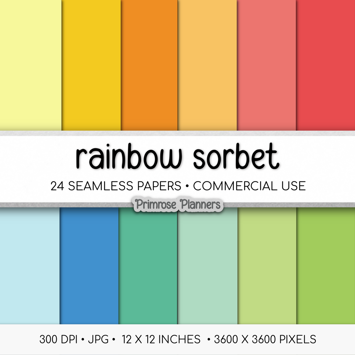 RAINBOW SORBET Solid Digital Paper Pack | Solid Background | Solid Base Digital Paper | Instant Download for Commercial Use | Monochrome