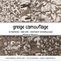 Greige Camouflage Digital Paper, Neutral Beige Gray Backgrounds (Instant Download)