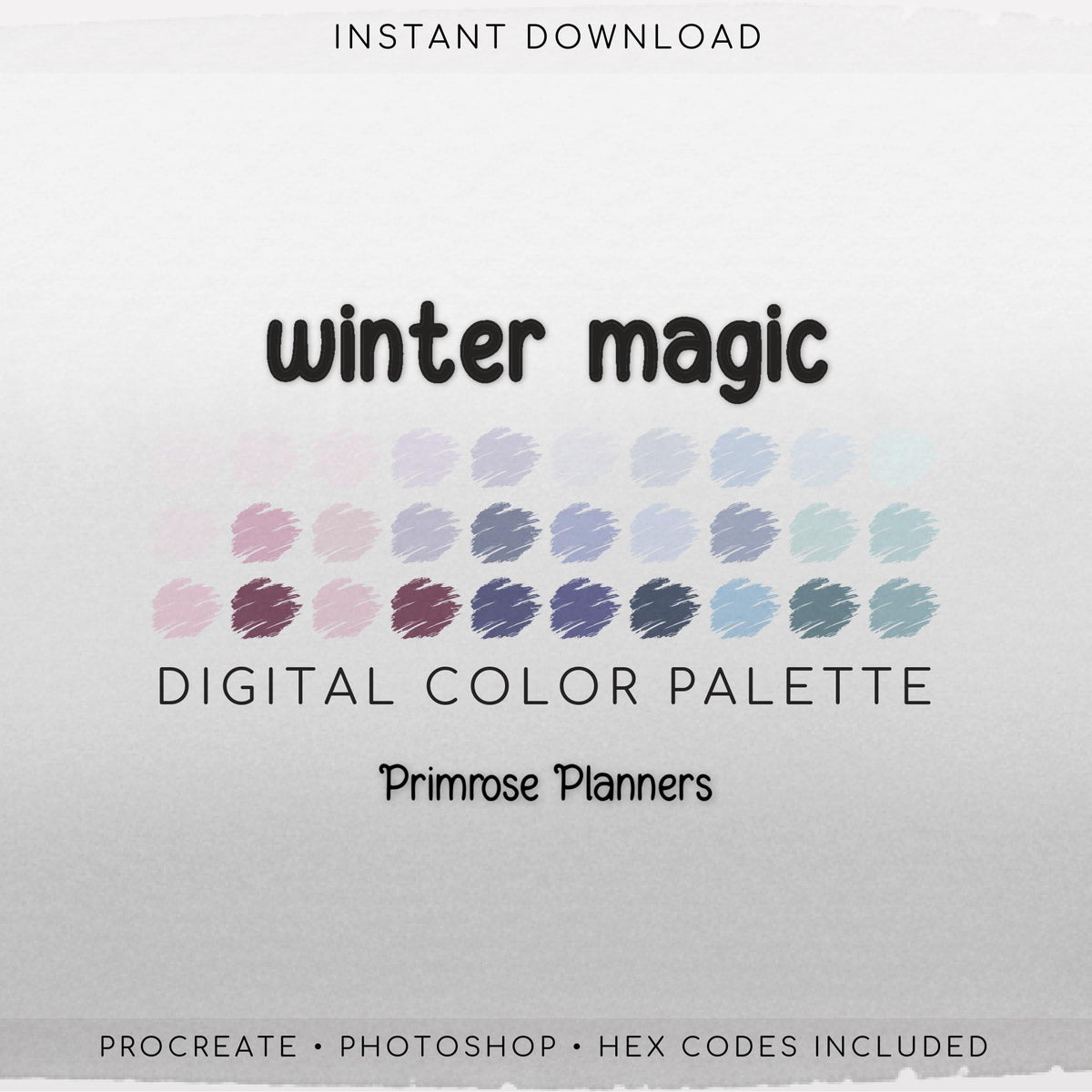 Winter Magic Digital Color Palette - Color Chart | Goodnotes Tool | iPad Procreate | Digital Download | Winter Color Palette | HEX Codes