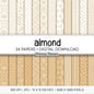 Almond and White Digital Paper, Minimalist Boho Patterns, Sand & Nude Scrapbooking, Neutral Aesthetic Print