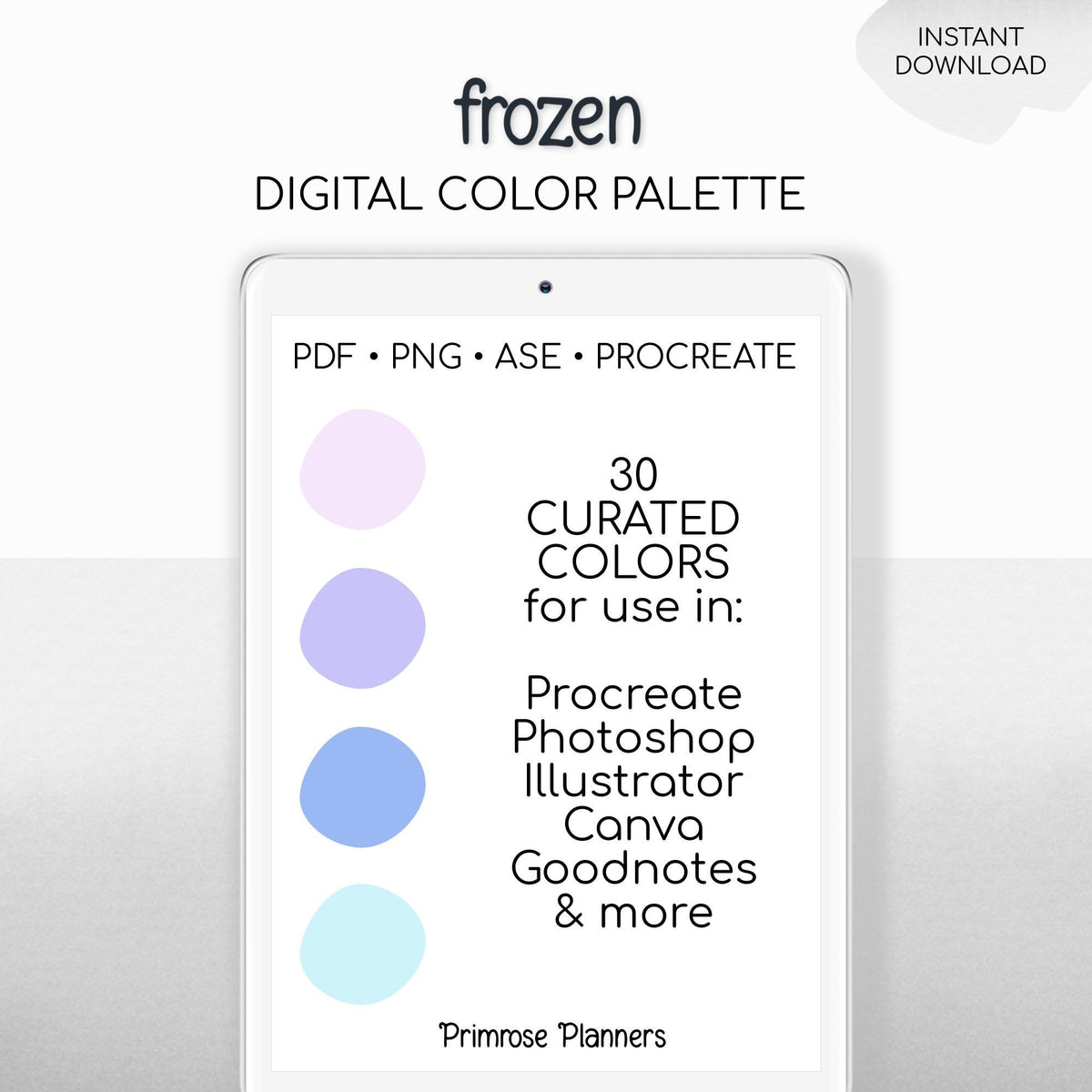 Frozen Winter Procreate Palette & Photoshop Swatches, Icy Pink Lavender Purple Aqua Teal, Ice Queen, Hex Codes