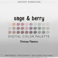 Sage and Berry Digital Color Palette - Color Chart | Goodnotes Tool | iPad Procreate | Digital Download | Color Palette | Sage, Plum, Mauve