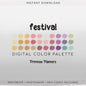 Festival Digital Color Palette - Color Chart | Goodnotes Tool | iPad Procreate | Digital Download | Bright Color Palette | HEX Codes
