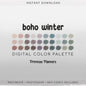 Boho Winter Digital Color Palette - Color Chart | Goodnotes Tool | iPad Procreate | Digital Download | Bohemian Color Palette | HEX Codes