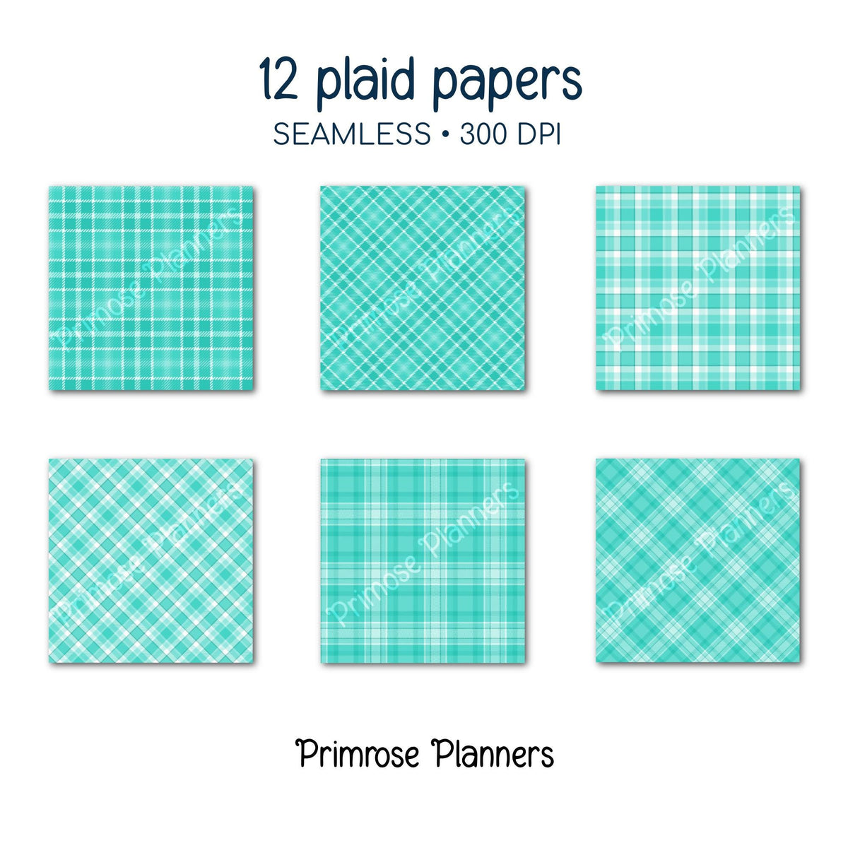 Seamless Tropical Turquoise Plaid Digital Paper, Bright Aqua White Buffalo Check, Summer Ocean Backgrounds, Beach Vacation, Commercial Use