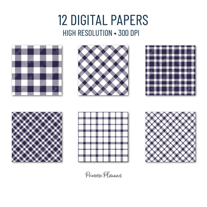 Seamless Blackberry Purple Plaid Digital Paper, Buffalo Check, Dark Tartan Patterns, Fall Scrapbook, Commercial Use, 300 DPI