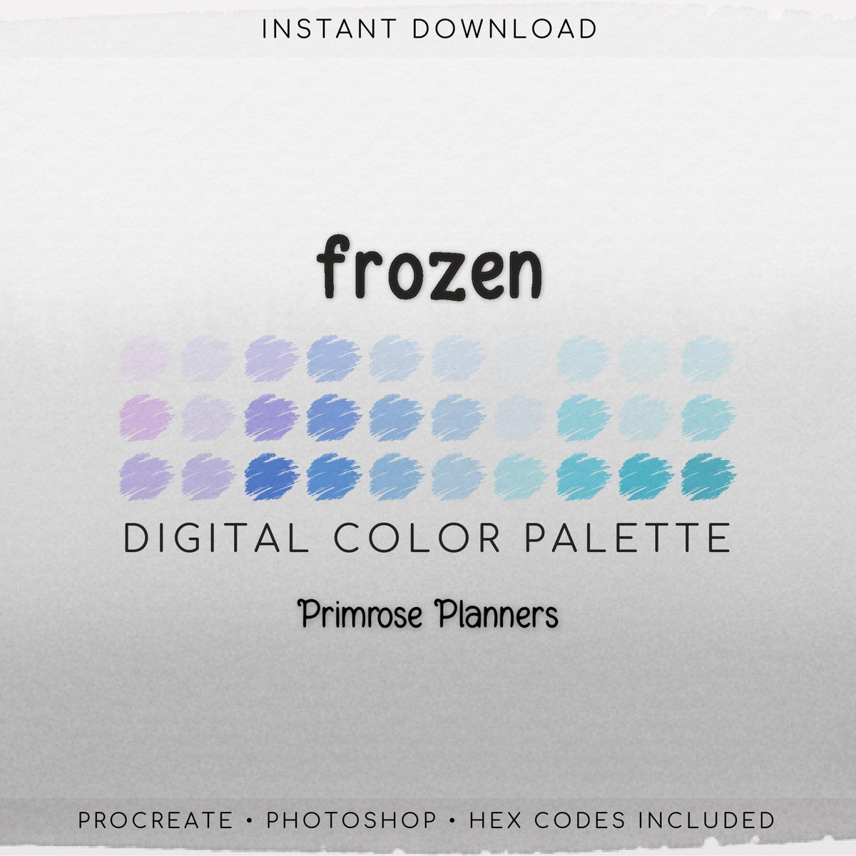 Frozen Winter Procreate Palette & Photoshop Swatches, Icy Pink Lavender Purple Aqua Teal, Ice Queen, Hex Codes