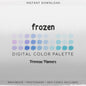 Frozen Winter Procreate Palette & Photoshop Swatches, Icy Pink Lavender Purple Aqua Teal, Ice Queen, Hex Codes