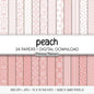 Peach and White Digital Paper, Minimalist Boho Patterns, Soft Apricot Scrapbooking, Spring & Nursery Print