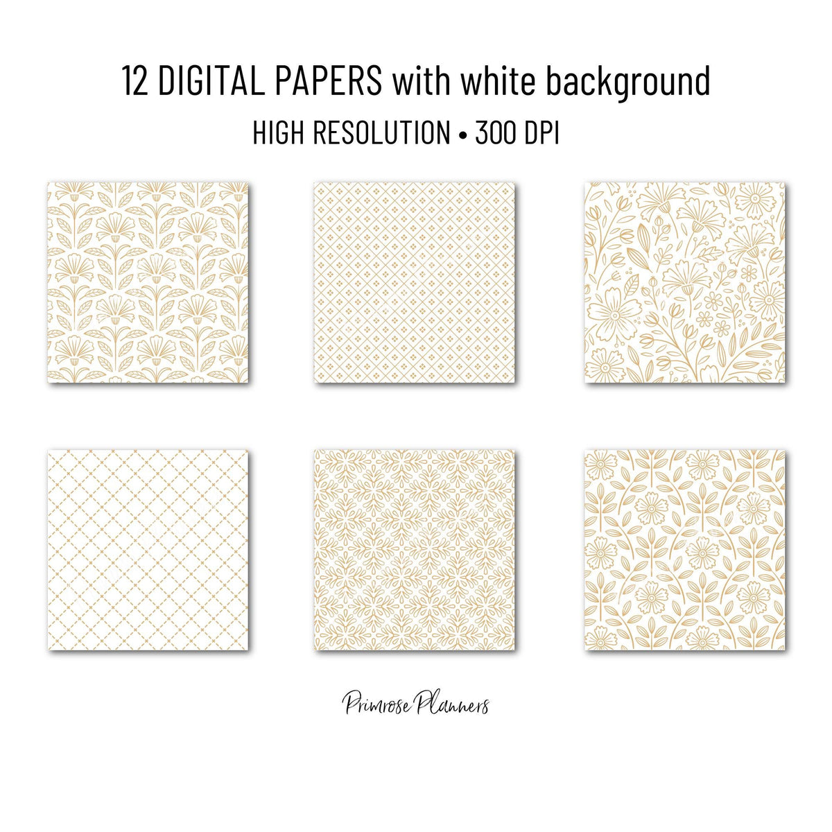 Almond and White Digital Paper, Minimalist Boho Patterns, Sand & Nude Scrapbooking, Neutral Aesthetic Print
