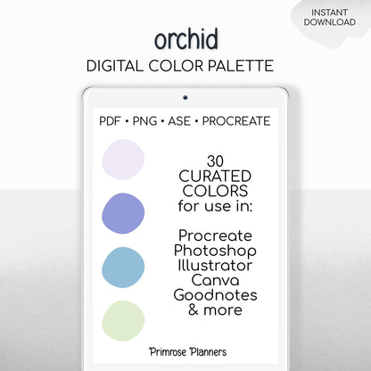 Muted Pastel Procreate Palette & Photoshop Swatches, Soft Pink Purple Blue Green, Dreamy Danish Aesthetic, Hex Codes, Digital Art