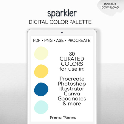 Vibrant Summer Procreate Palette, Bright Beach Color Swatches, Sunshine 30 Color Procreate Tools, Digital Download