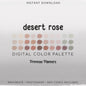 Desert Rose Procreate Palette & Photoshop Swatches, Boho Muted Colors, Blush Pink Copper Rust Sage Green, Hex Codes