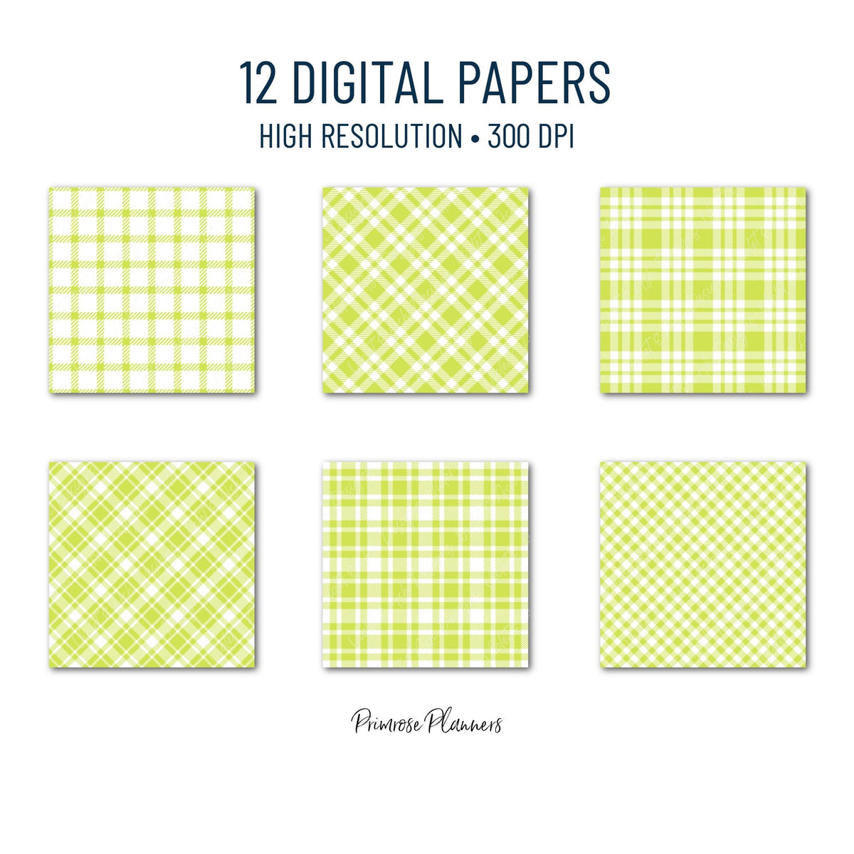 Seamless Fern Green Plaid Digital Paper, Buffalo Check, Nature Tartan Patterns, Spring Botanical Scrapbook, Commercial Use, 300 DPI