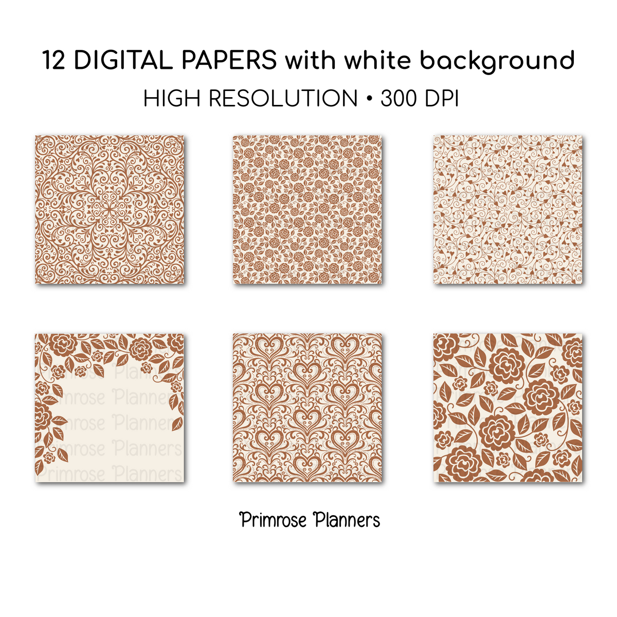 Copper Digital Paper | Elegant Cream Backgrounds | Neutral Rustic Pattern | Printable Paper for Crafts