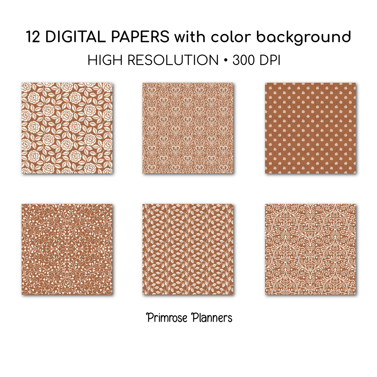 Copper Digital Paper | Elegant Cream Backgrounds | Neutral Rustic Pattern | Printable Paper for Crafts