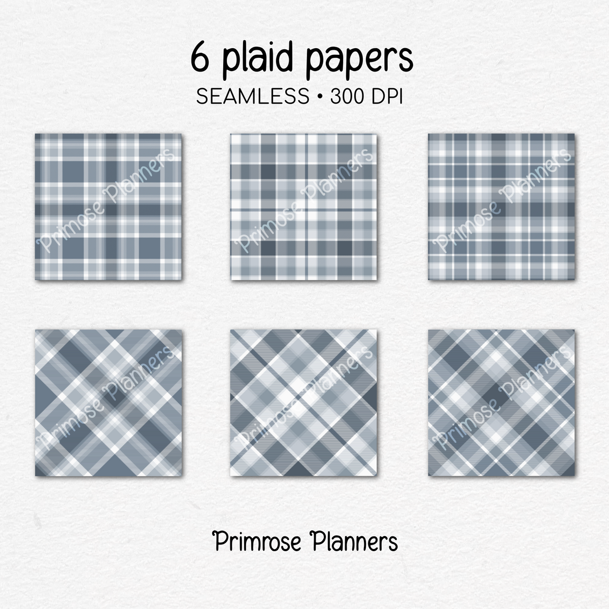 Cool Grey Plaid Digital Paper, Slate Blue Seamless Patterns, Farmhouse Gingham Scrapbook Backgrounds, Minimalist Commercial Use