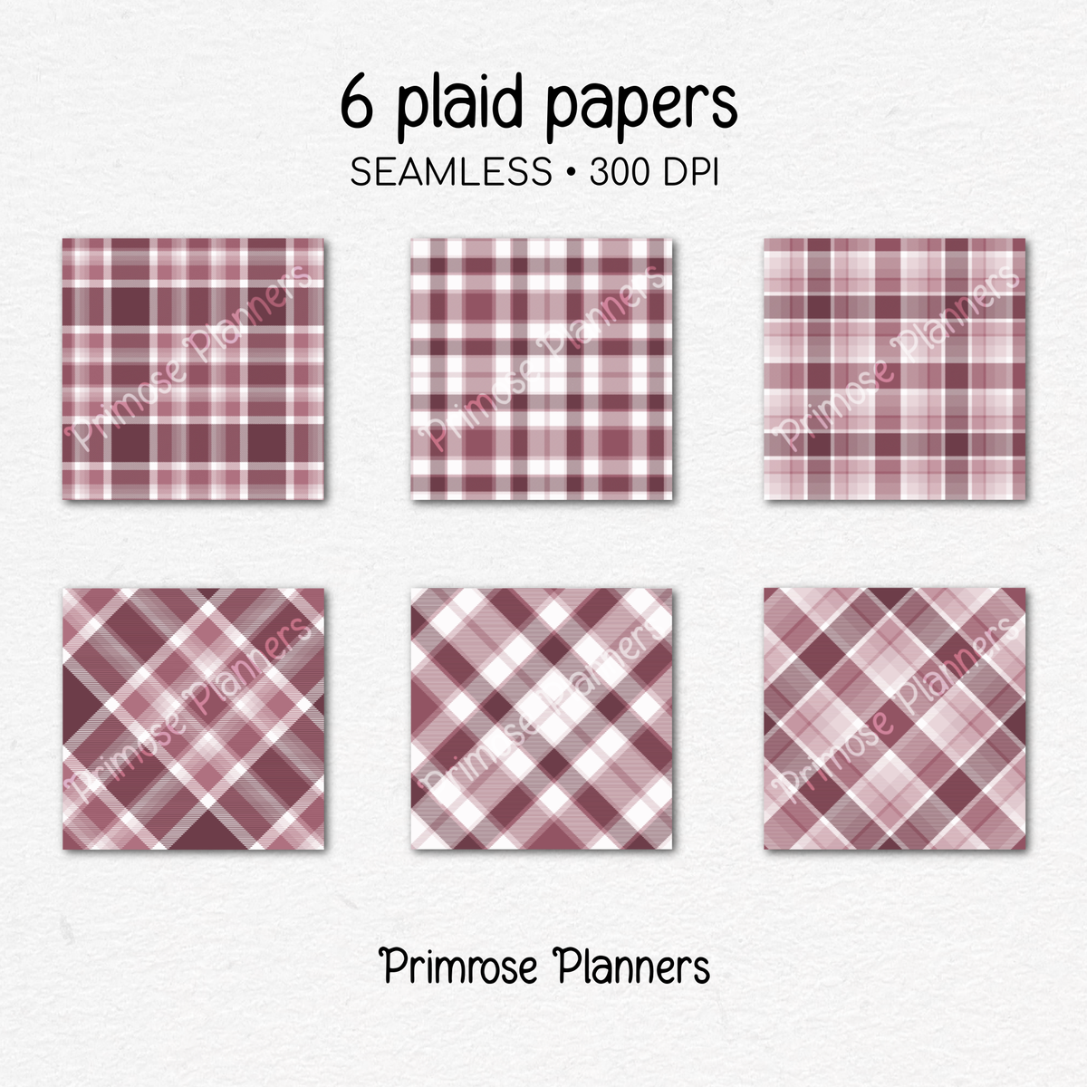 Mauve Frost Plaid Digital Paper, Dusty Pink Seamless Patterns, Farmhouse Gingham Scrapbook Backgrounds, Minimalist Commercial Use