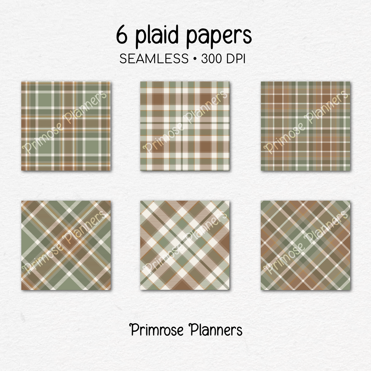 Mustard Olive Brown Plaid Digital Paper, Earth Tone Seamless Patterns, Fall Gingham Scrapbook Backgrounds, Minimalist Commercial Use