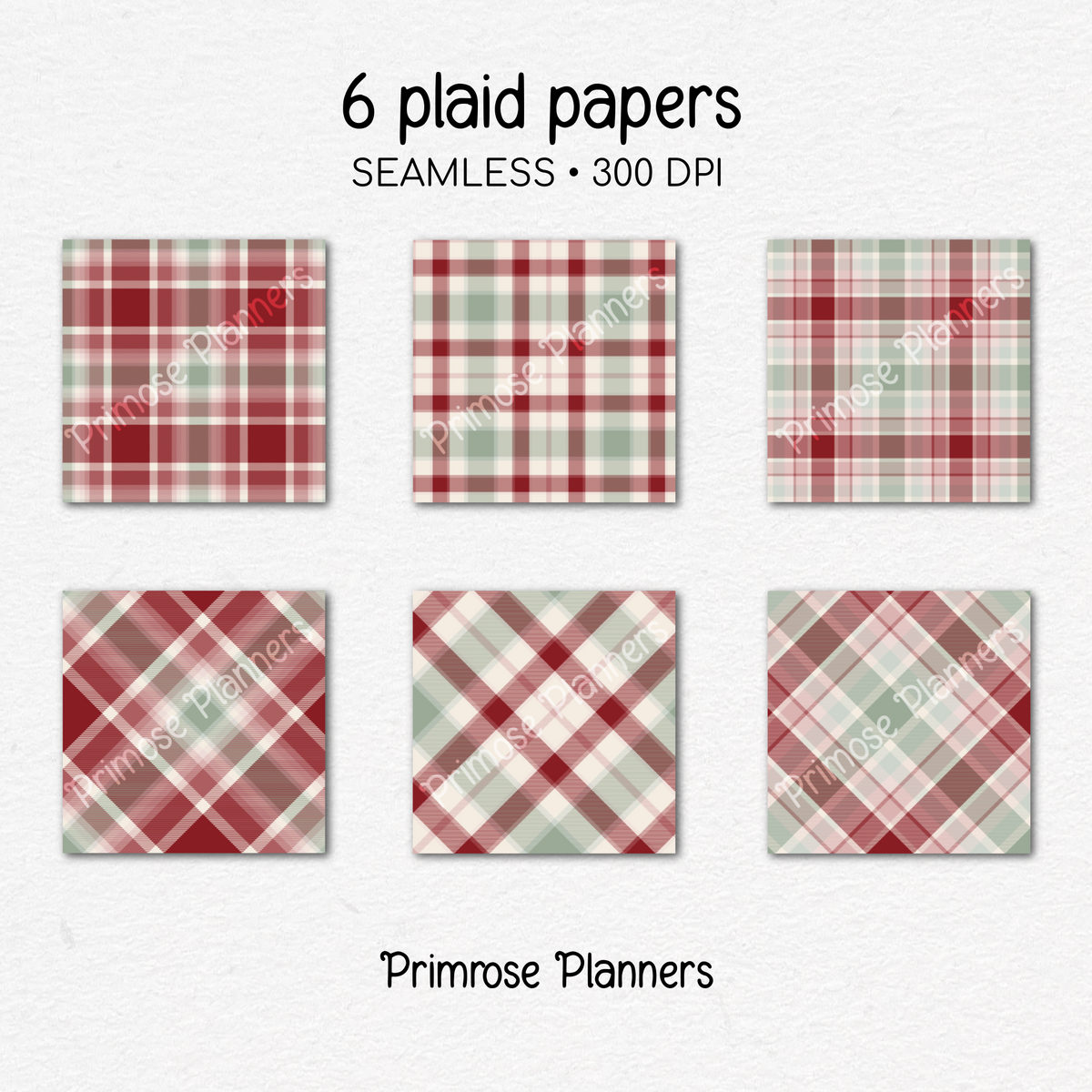 Maroon Mauve Sage Plaid Digital Paper, Christmas Seamless Patterns, Farmhouse Gingham Scrapbook Backgrounds, Minimalist Commercial Use
