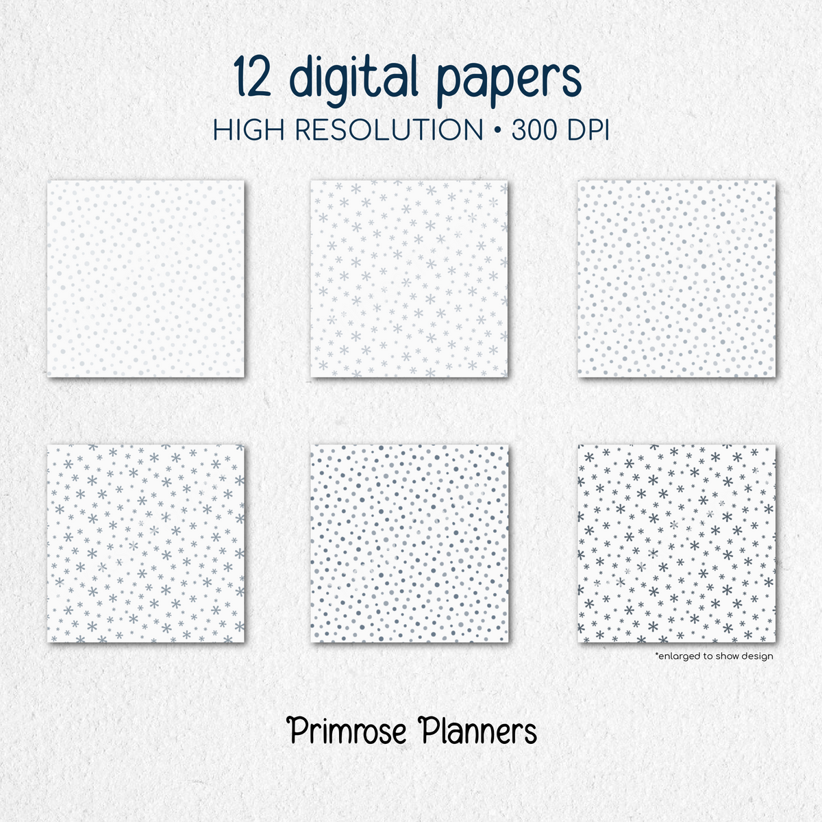 Snowflake Digital Papers (Light & Dark Backgrounds) (JPG Download)