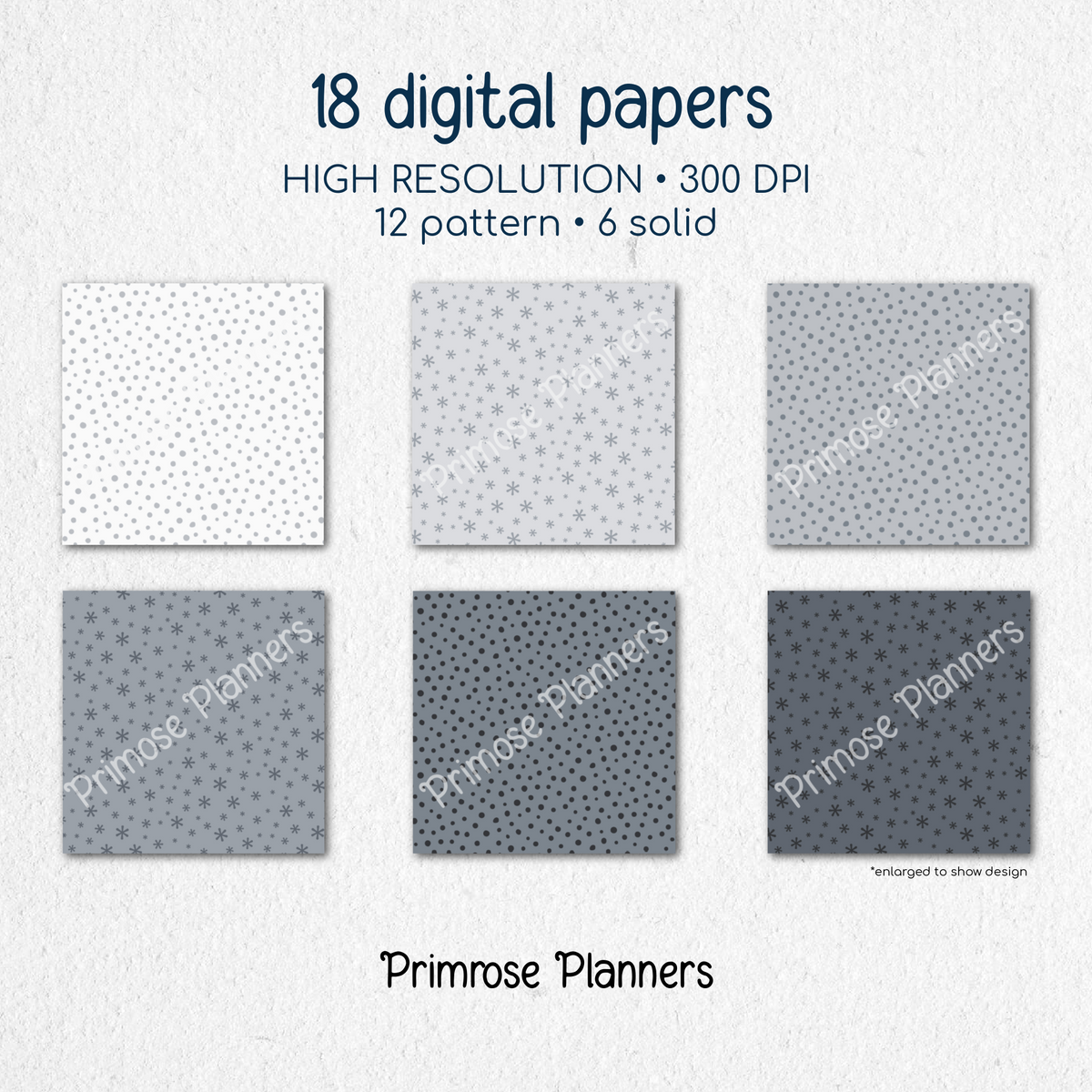 Silver Snowflake Digital Paper, Grey Winter Scrapbook Backgrounds, Minimalist Holiday Patterns, Falling Snow Pages