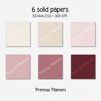 Cream Mauve Maroon Plaid Digital Paper, Valentines Seamless Patterns, Romantic Tartan Backgrounds, Commercial Use Scrapbook Pack