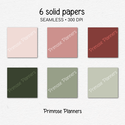 Blush Maroon & Sage Plaid Digital Paper, Christmas Seamless Patterns, Farmhouse Holiday Scrapbook Backgrounds, Commercial Use