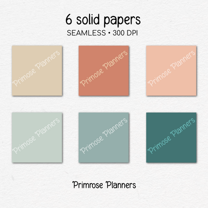 Terracotta and Teal Plaid Digital Paper, Boho Fall Seamless Patterns, Tartan Backgrounds, Commercial Use Scrapbook Pack
