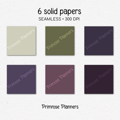 Plum Purple and Green Plaid Digital Paper, Moody Seamless Patterns, Tartan Backgrounds, Commercial Use Scrapbook Paper Pack