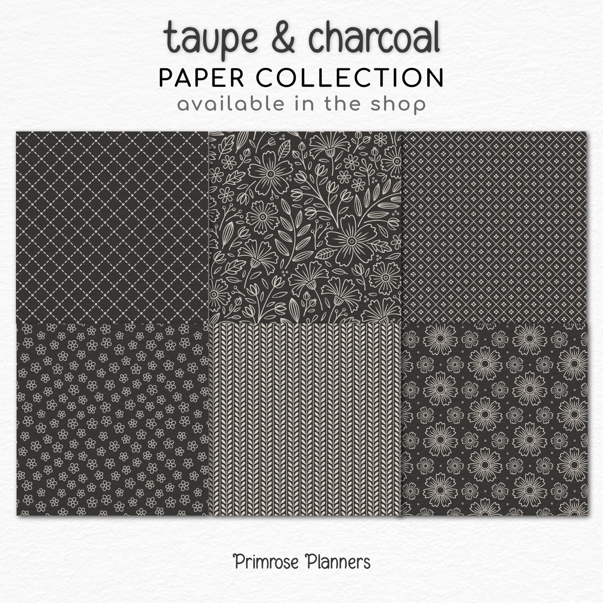 Moody Neutral Paper Pack | Scandinavian Minimalist Background | Retro Boho Line Art | Earthy Scrapbook Pages